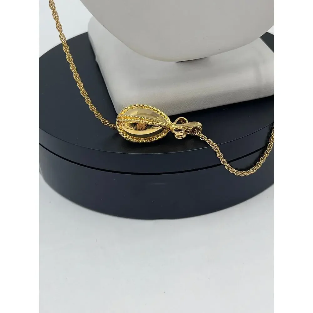 Joan Rivers Vintage‎ Gold Plated Egg Pendant Long Necklace